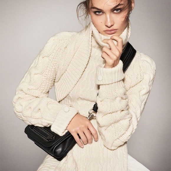 ZARA STUDIO 2017 BLACK-GENUINE LEATHER CROSS BODY - Picture 3 of 8